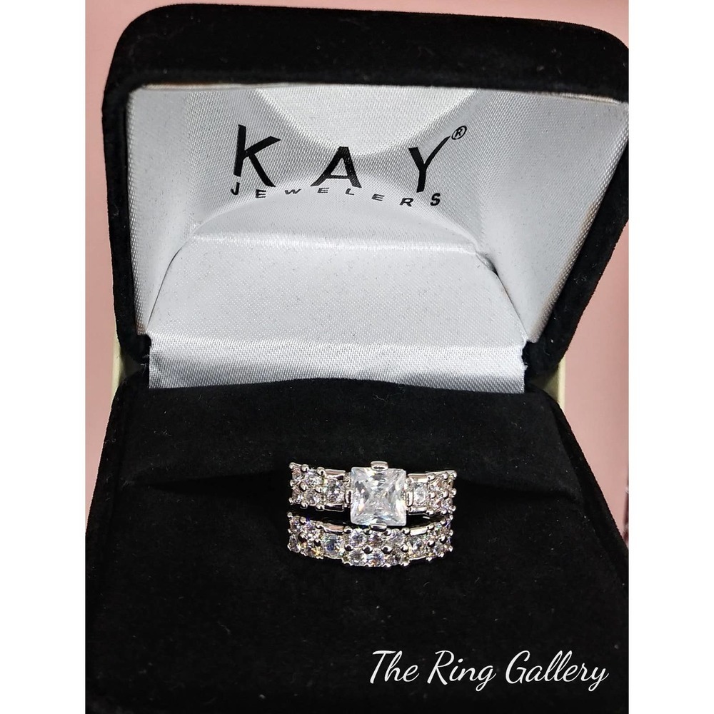 WEDDING RING SET 925/14k Engagement #15 size6,7,8,9,10 STERLING SILVER